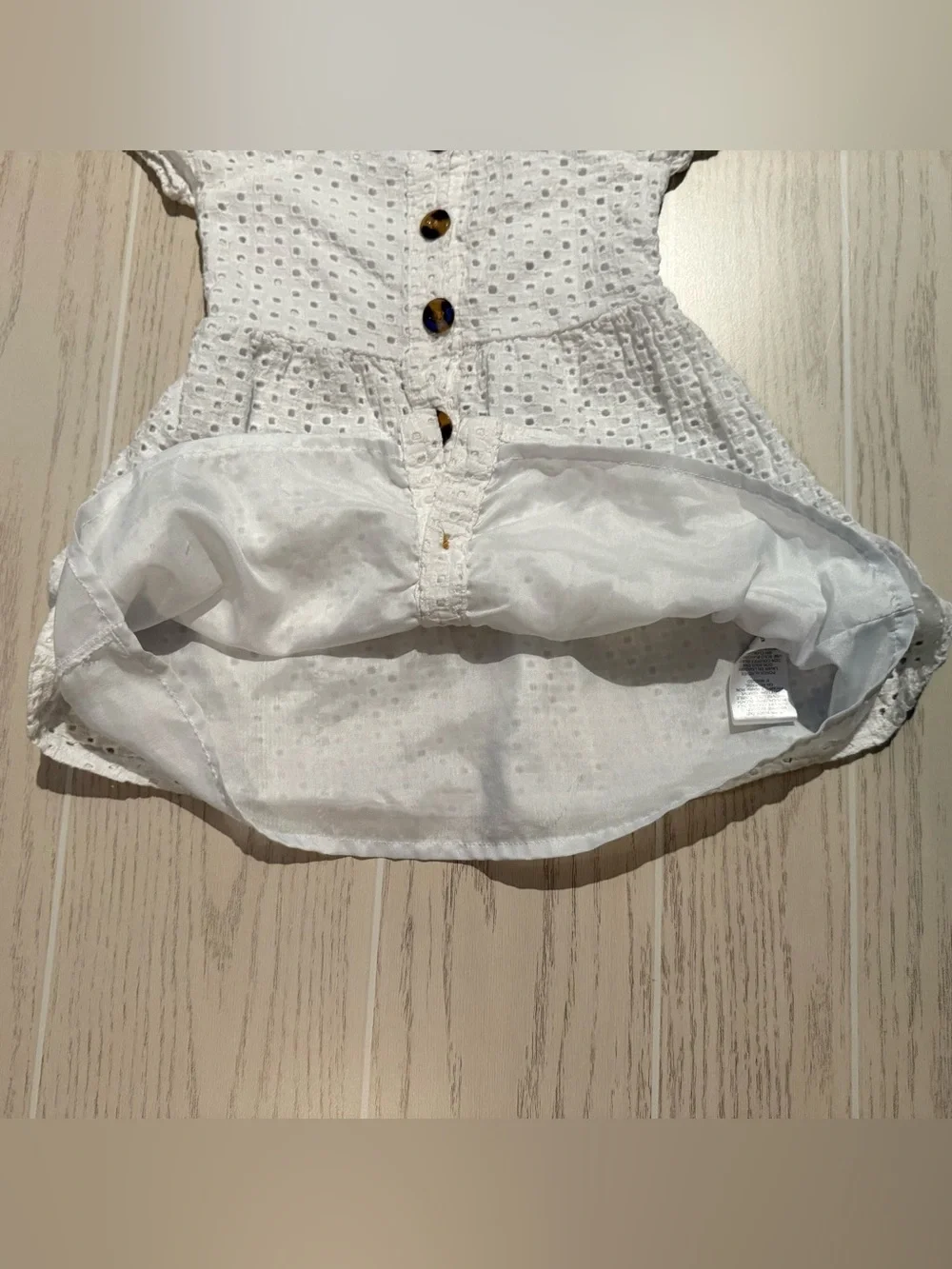 Nanette Kids Girls 5T White Eyelet Button‎ Front Dress